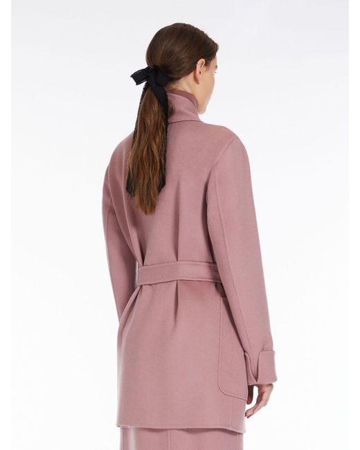 Max Mara Purple Belted Long-Sleeved Jacket