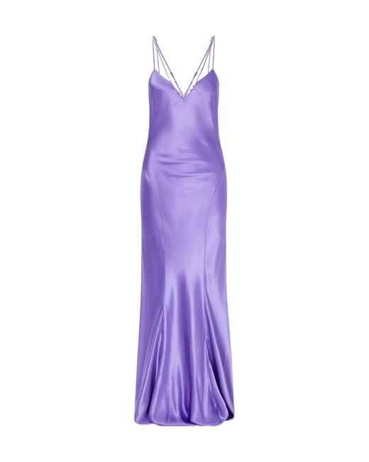 Tom Ford Purple Embellished Satin Gown