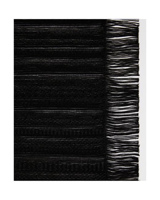 Max Mara Black Fringed Edge Scarf
