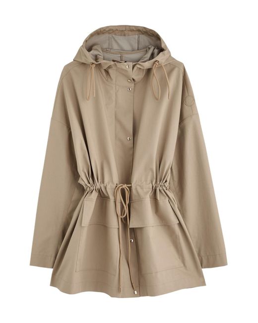 Moncler Natural Gaillon Hooded Cotton-Blend Poplin Parka