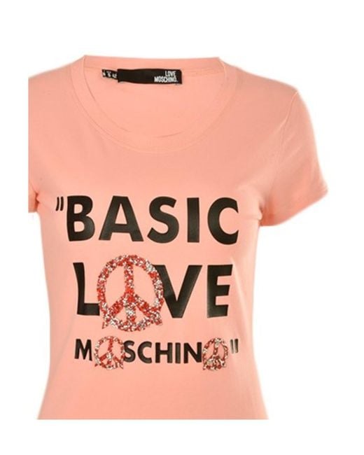 Moschino Pink Logo Details T-Shirt