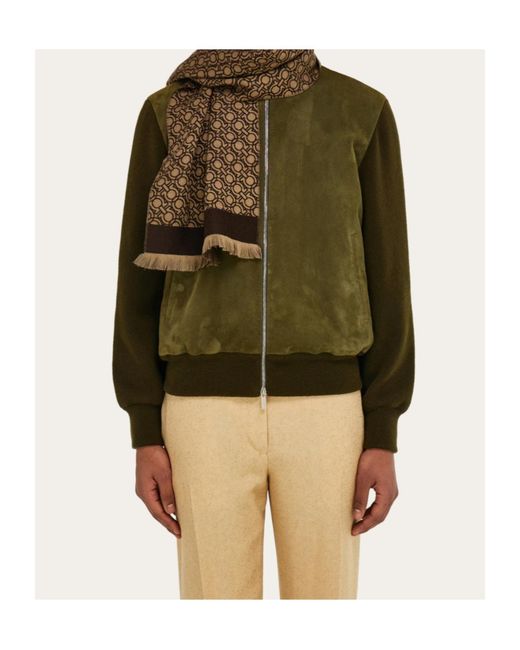Ferragamo Brown Gancini Chain Scarf for men
