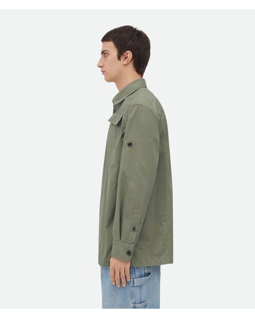 Bottega Veneta Green Light Cotton Twill Overshirt for men