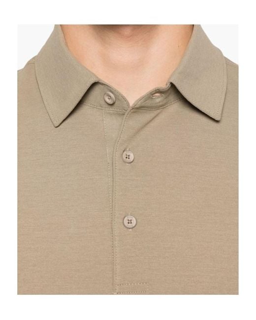 Herno Natural Button Detailed Short-Sleeved Polo Shirt for men