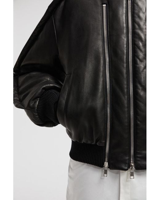 Moncler Black X Willow Smith Leather Bomber Jacket