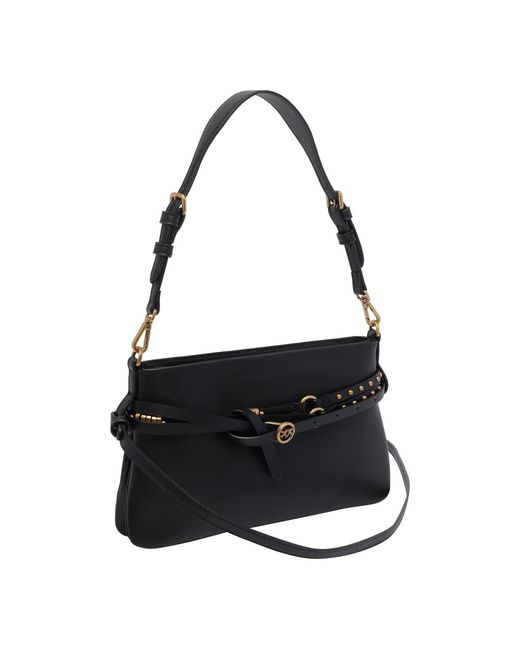 Pinko Black Strap Detailed Shoulder Bag