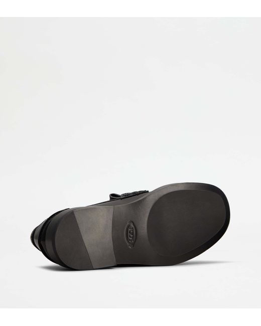 Tod's Black Logo-Plaque Slip-On Loafers