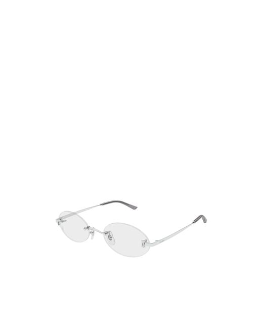 Cartier White Rimless Oval Glasses