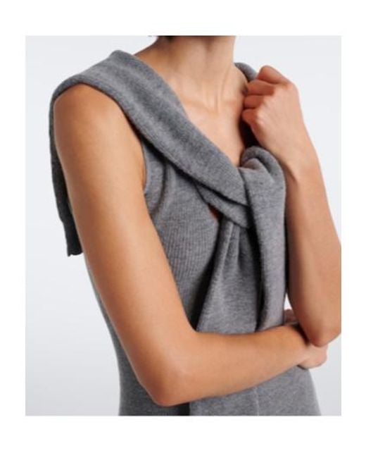 AYA MUSE Gray Vao Knitted Maxi Dress