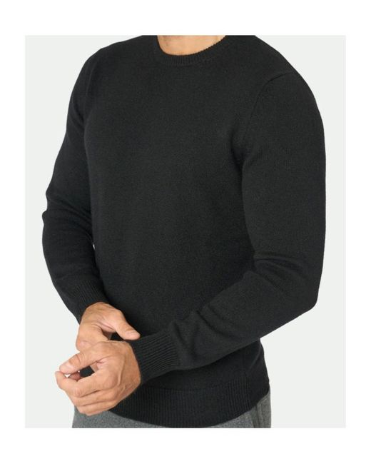 Malo Black Crew-Neck Long-Sleeve Sweater for men