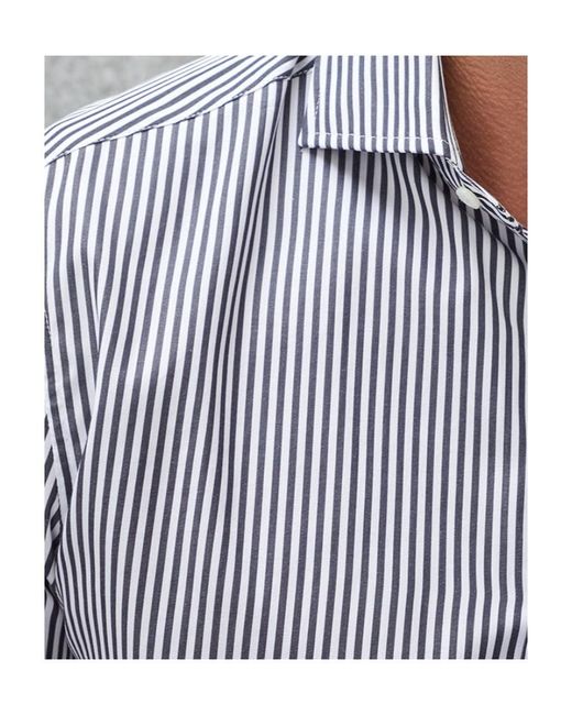 Brunello Cucinelli Gray Striped Buttoned Shirt for men