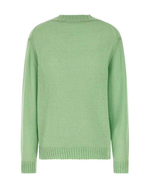 Auralee Green V-Neck Knitted Jumper for men