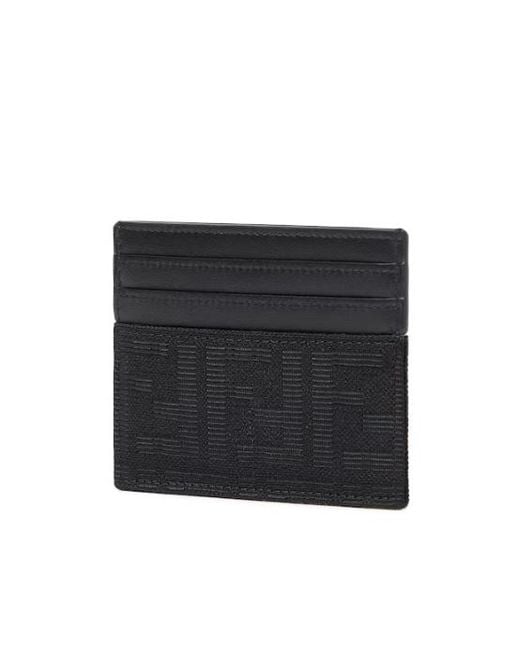 Fendi Black Ff Jacquard Card Holder for men