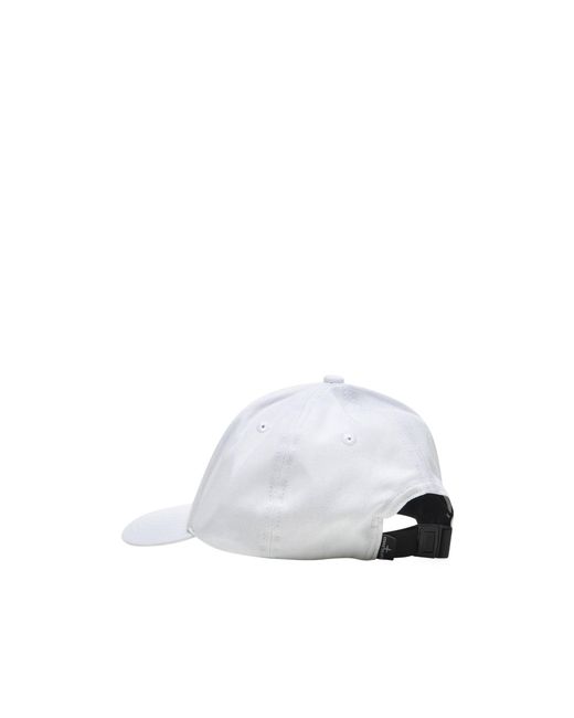Stone Island White Logo Embroidered Baseball Cap for men