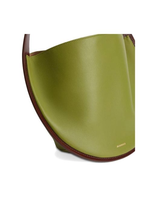 Jil Sander Green Pivot Leather Shoulder Bag