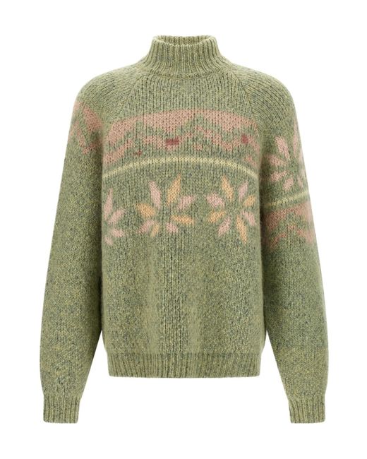 Magliano Green Ribbed Turtleneck Sweater for men