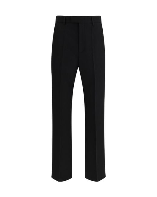 Valentino Black Logo Plaque Straight Leg Pants for men