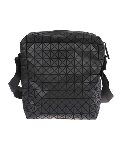 Issey Miyake Black Geometric Pattern Crossbody Bag for men