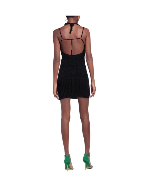 Jacquemus Black Sleeveless Bodycon Knit Dress