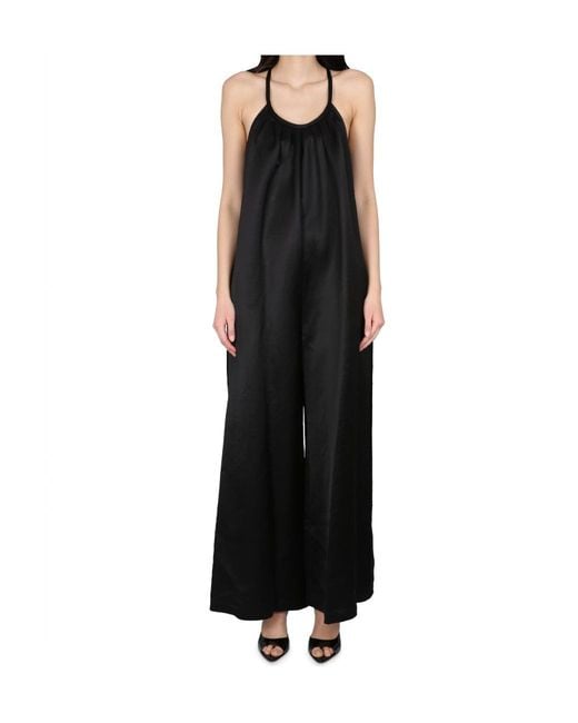 Alysi Black Sleeveless Round Neck Jumpsuit
