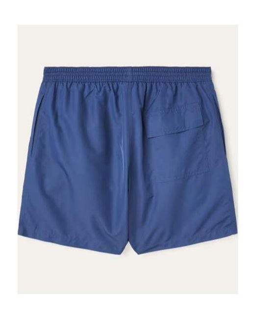 Loro Piana Blue Elastic Waist-Edge Beach Shorts for men