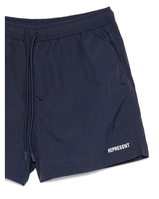 Represent Blue Core Logo Swim Shorts for men