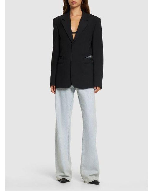 Dion Lee Black Single-Breasted Cutout Suit Jacket