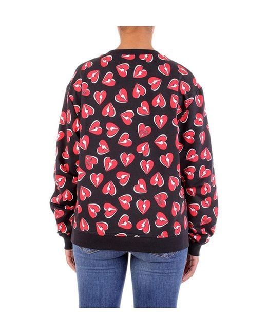 Moschino Red Printed Sweater