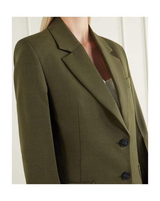 Victoria Beckham Green Katherine Single-Breasted Blazer