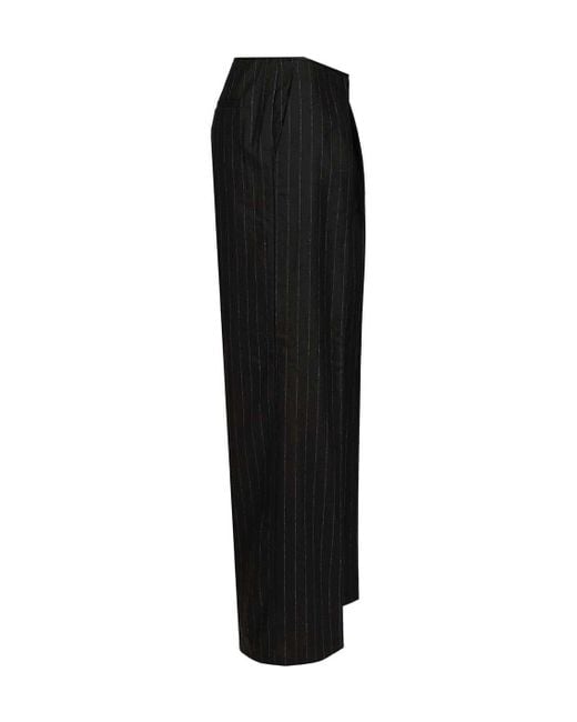 Forte_forte Black Pinstriped Sartorial Pants