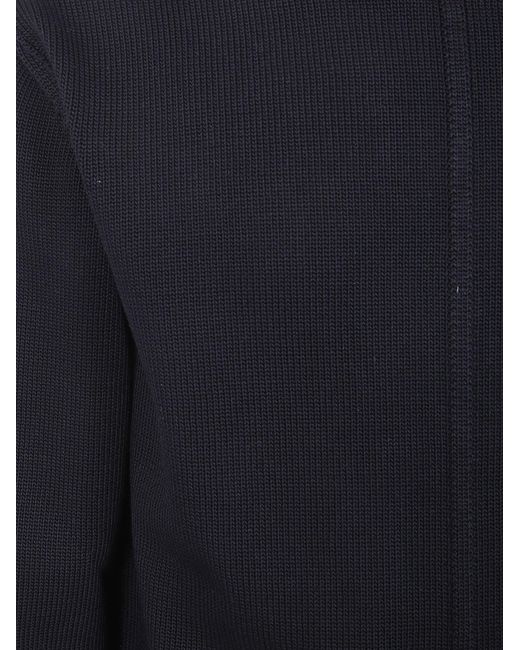 Rick Owens Blue High-Neck Cut-Out Sweater for men