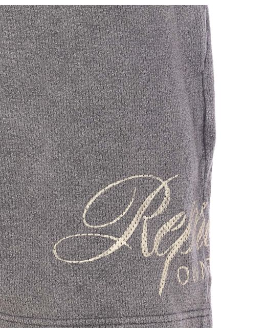 Represent Gray Logo Printed Straight-Hem Shorts for men