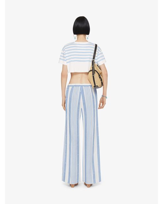 Givenchy Blue Striped Motif Drawstring Trousers