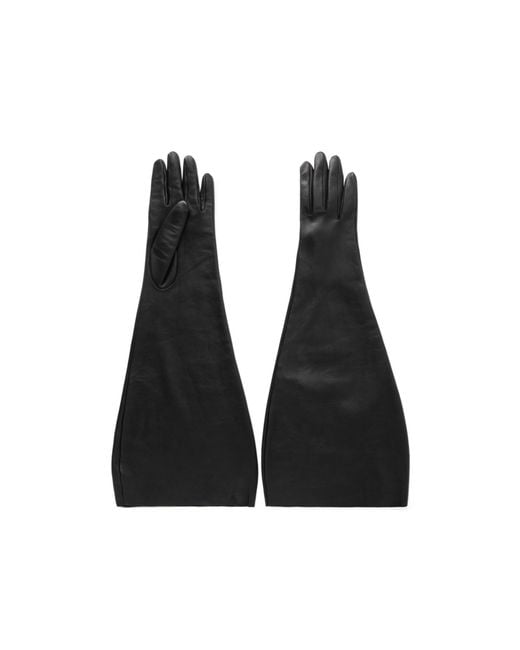 Saint Laurent Black Five Finger Gloves