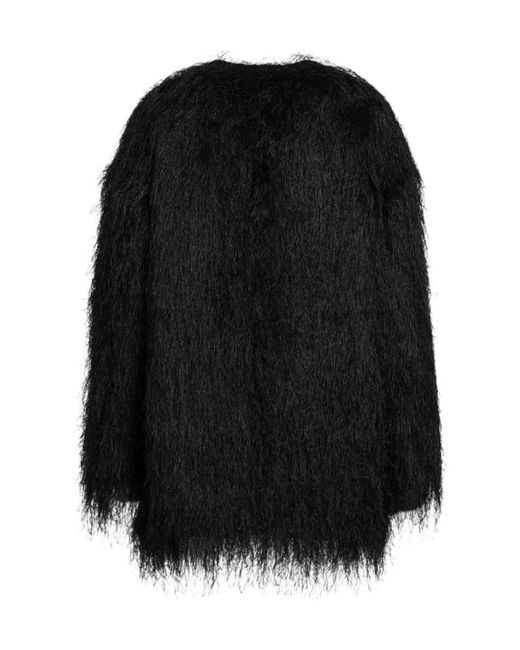 Loulou de Saison Black Filipo Coat With Fringes