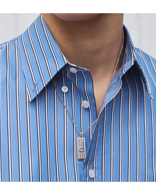Dior Metallic Homme Guilloché Plate Pendant Necklace for men