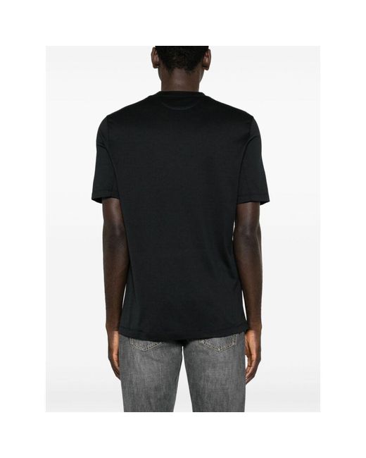 Brunello Cucinelli Black Short Sleeved Crewneck T-Shirt for men