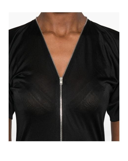 Lemaire Black V-Neck Zipped Dress