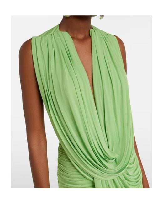 Christopher Esber Green Ripple Draped Jersey Gown
