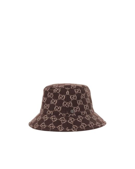 Gucci Brown Monogrammed Bucket Hat