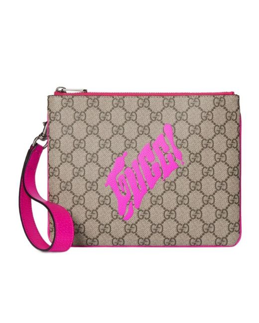 Gucci Pink Small Pouch With Print for men