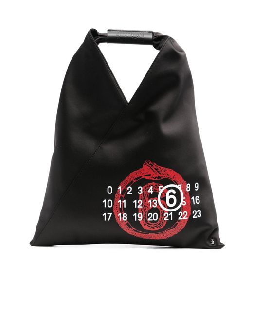 MM6 by Maison Margiela Black Small Year Of The Snake Japanese Tote Bag for men