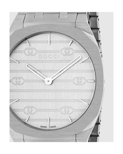 Gucci Gray 25H Watch, 38Mm