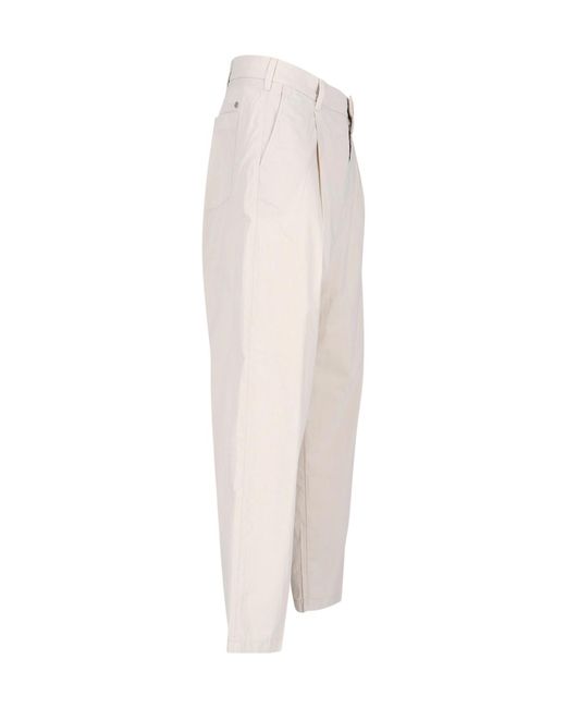Closed White Pleated Wide Leg Pants for men