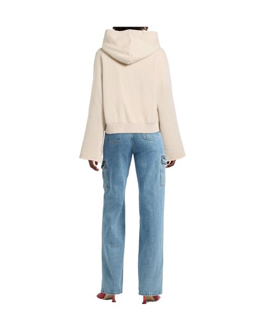 MM6 by Maison Margiela Natural Solidcolor Hooded Sweatshirt