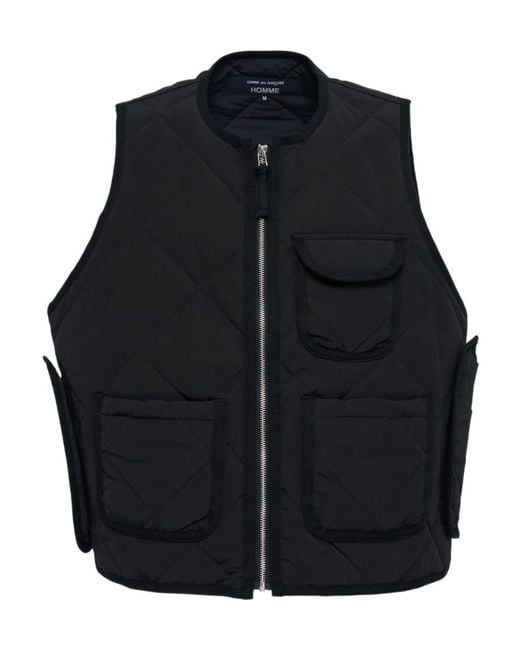 Comme des Garçons Blue Quilted Zip Vest for men