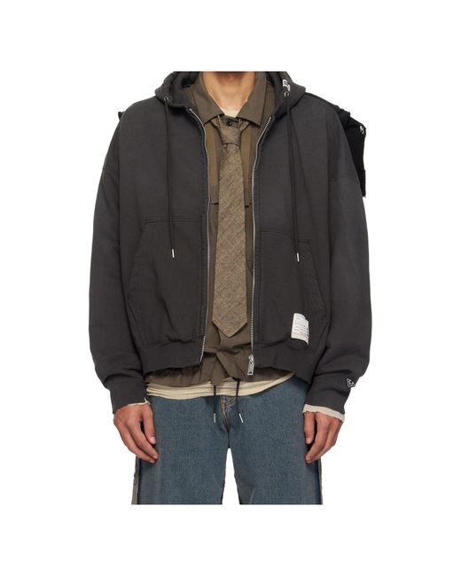 Maison Mihara Yasuhiro Black Zip Hoodie for men