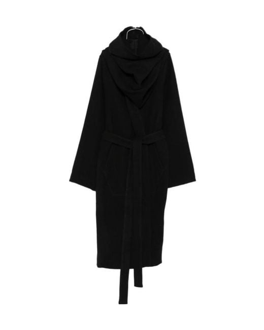 Rick Owens Black Belted Oversized Coat