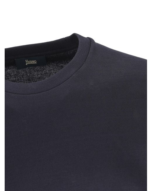 Herno Blue Double-Layer Long-Sleeve T-Shirt for men