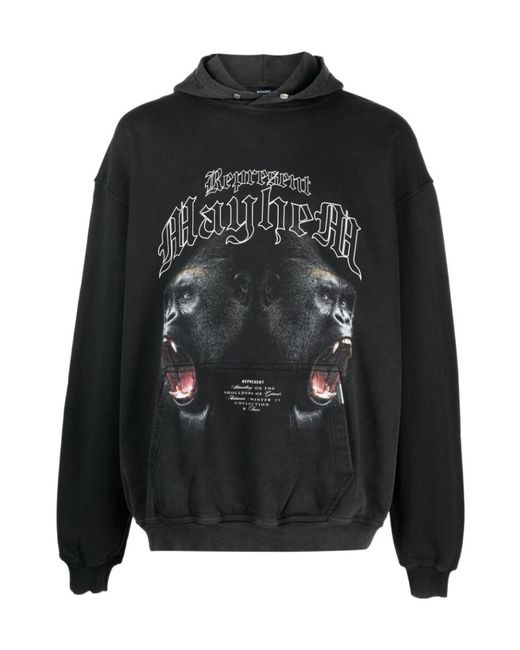 Represent Blackletter-Print Cotton Hoodie for men